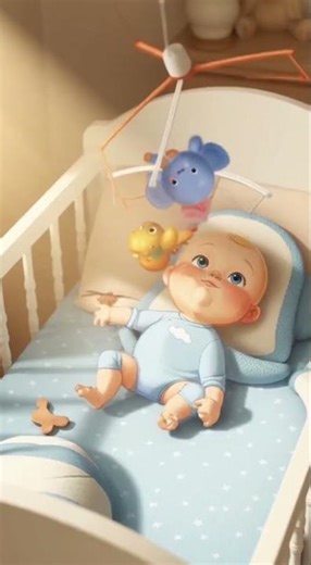 Bom dia! 🌞 O menino acorda feliz na sua caminha