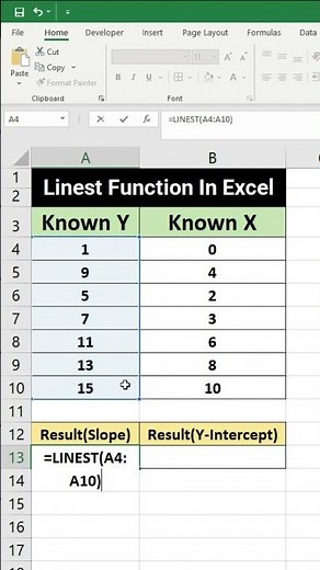 📌 LINEST Function in Excel | Complete Tutorial (Beginner to Advanced)