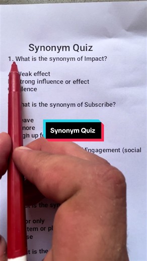 Synonym Quiz: Can You Score 6/6 Correct?