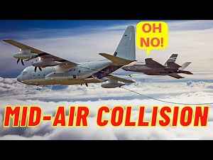Emergency Landing and Pilot Ejection After Military Aircraft Have Mid-Air Collision | F35B & KC-130J