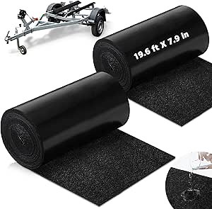 Tinideya Black Boat Trailer Bunk Carpet Water Proof Bunk Carpet Marine Boat Bunk Carpet Outdoor Boat Trailer Bunk Covers Trailer Boat Bunk Padding for Boats Trailers