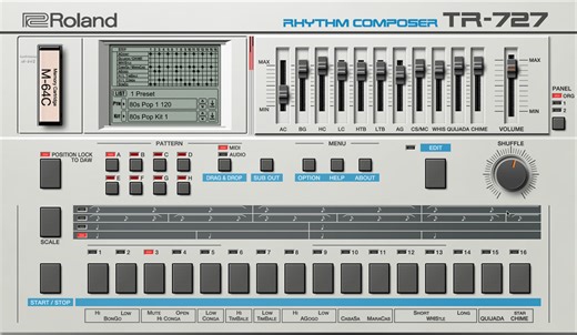 TR-727 by Roland - Drum Machine Plugin VST VST3 Audio Unit AAX