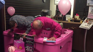 Can your boss do this?? Watch Ed Allen do 22 push ups with a friend to honor veterans- all while on a pink hot tub! You guys rock.