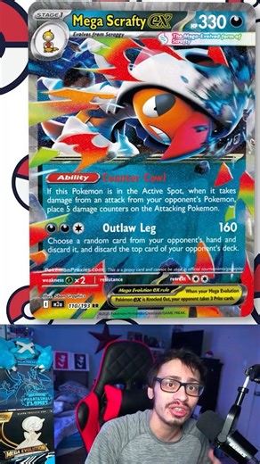 Mega Scrafty ex Is Really Cool!#pokemontcg#pokemon#ascendedheroes