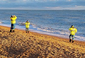 Huge emergency services response at beach