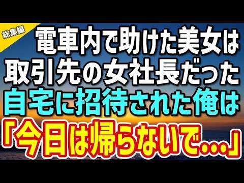 【感動する話】電車で美女を助けたら取引先の女社長だった。自宅に招待された俺は「今日は帰らないで…ていうか返さないから！」「マジですか…？」【いい話・朗読・泣ける話・総集編】
