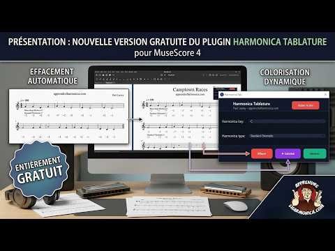 Mise à jour du plugin GRATUIT - Tablature Harmonica pour Musescore 4 - FREE