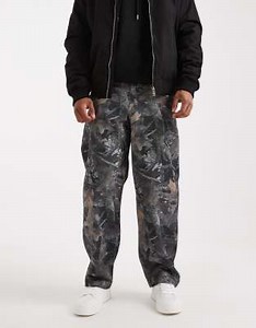 ASOS DESIGN loose straight pants in camo | ASOS