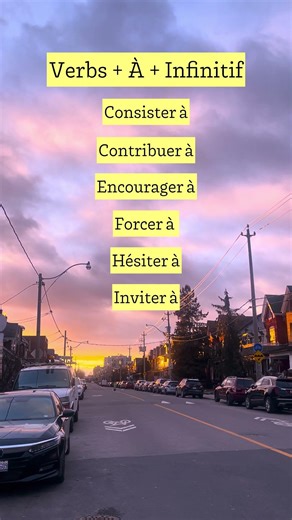 Grammaire française : verbes + à + infinitif.