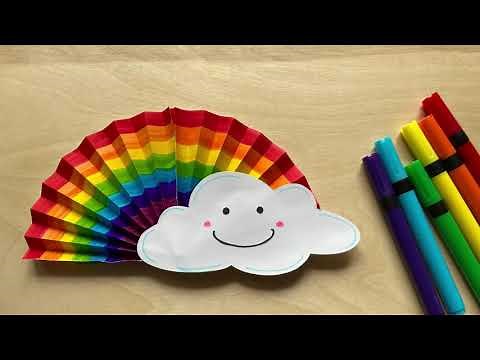 How to make rainbow with paper | Paper Rainbow | Rainbow Craft Ideas With Paper | Rainbow Model