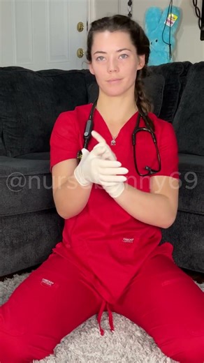 Gloving up for my exam