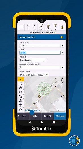 Attention surveyors! The , - and ‘find’ string buttons have been added to the Measure point and Measure Topo forms in the latest version of Trimble Access. Now measuring multiple lines using the same line code is a breeze. #TrimbleAccessTips | Trimble Geospatial and Civil Construction