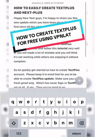How to Create TextPlus for Free Using VPNLAT