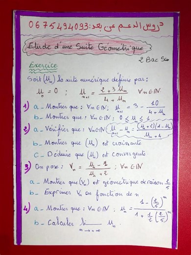 Suite géométrique #2bacsciences #suitesnumeriques