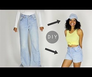 DIY Denim Bucket Hat & Shorts Set From Old Jeans (Beginners Sewing)