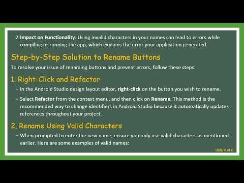 Resolving Android Studio Naming Issues