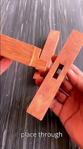 Wooden interlocking puzzle is genius | Mini wooden toy assembly that looks impossible #woodworking