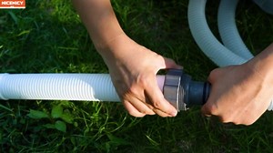 NICENICY Pool Hose Connector, 1-1/4" or 1-1/2" Pool Hose Adapter, Hose Connector for Hose Adapter and Filter Pumps (2 Heads with Valve-1.25"&1.5")