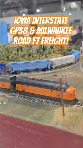 N Scale Iowa Interstate GP38 and Milwaukee Road F7 Hiawatha Freight Trains!