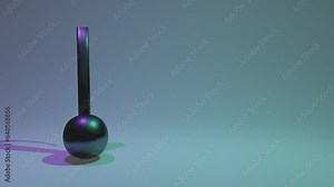 rotating music notes on z axis and lighting movement. looping footage 3d rendering Stock Video