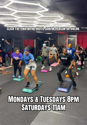 Shoutout to the class for showing up and killing this routine this past week 🔥 This is how our hip hop step aerobics class looks like. Hype music. Real cardio. Real people having fun while getting a serious workout. And the best part? It’s not just about the workout. People come for the cardio… but they stay for the vibes, the music, and the tribe. If you’ve been bored with the gym or struggling to stay consistent, this is exactly why we built this space. Fitness should feel like a link-up, not