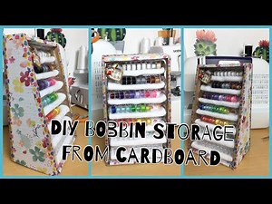 Bobbin organizers storage from cardboard | HappyBankyCraftymom