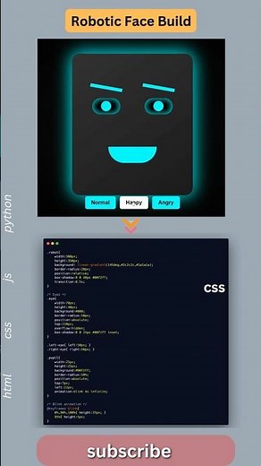 This Robot Face Changes Emotions in One Click 🤯💙 #javascript #uiux #webdesign