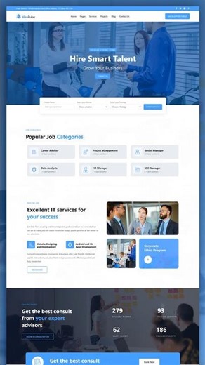 Human Resources & Recruiting Website Design | Full Responsive HR Template (HTML CSS)