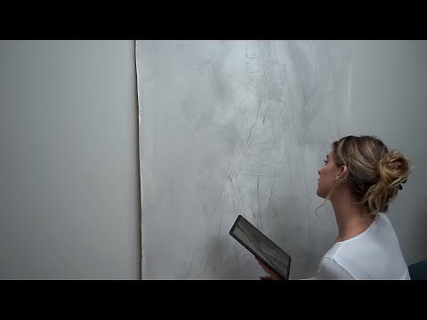 Drawing large scale with charcoal pencils - work in progress