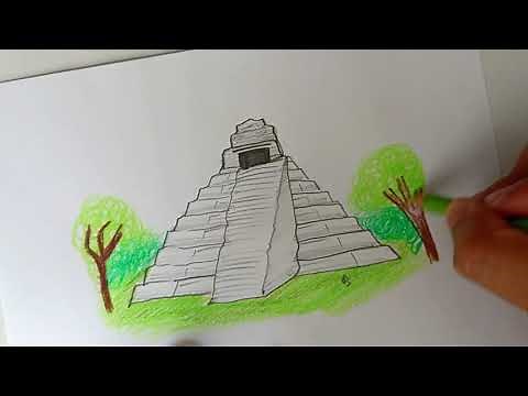 Cómo dibujar la pirámide de TIKAL de GUATEMALA
