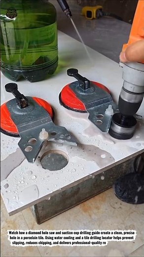 Perfect Porcelain Tile Hole Drilling with Diamond Hole Saw | Tile Drilling Guide Tool #shorts