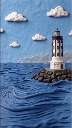 Lighthouse in Moving Ocean Water | Calm Sea Loop | Dreamline Drift
