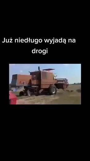 Large Orange Combine Harvester in Agricultural Field