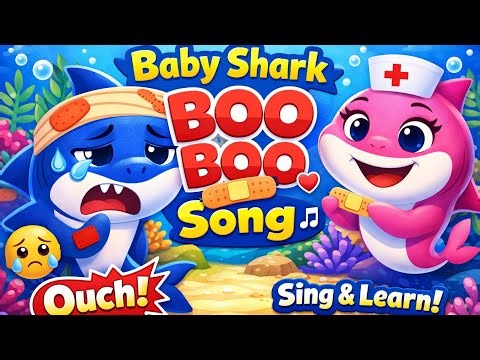 Baby Shark Boo Boo Song 🦈💙 | Kids Learning & Fun Nursery Rhymes