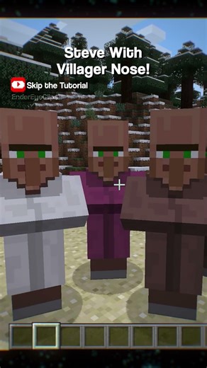 Steve With Villager Nose! 😁 #minecraft