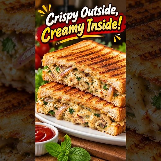 Creamy Chicken Grill Sandwich | Crispy & Delicious Easy Recipe #easyrecipes #sandwich