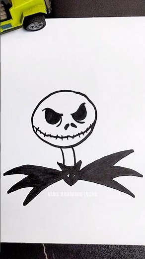Super Easy Jack Skellington Drawing For Halloween 💀 | Easy Halloween Drawing Tutorial for Kids 🎃