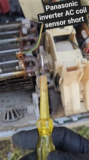 Panasonic inverter AC coil sensor short Ac show error and not working#shorts#shortsviral #shortsfeed