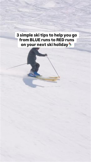 Thinking about tackling red runs this winter? Here are 3 simple ski tips that can really help you build confidence as an intermediate skier ⛷️ 1️⃣ Finish your turns more As the slopes get steeper, you’ll need to manage speed by completing your turns more fully. A simple way to think about it: imagine skiing clockwise round a clock face. Instead of starting your next turn at “7 o’clock”, you might need to go to “8” before committing to the new turn. Small adjustment - big difference to control. 2