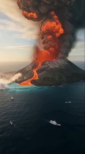 🌋 “Ocean Inferno” — The Volcano That Rose from the Sea