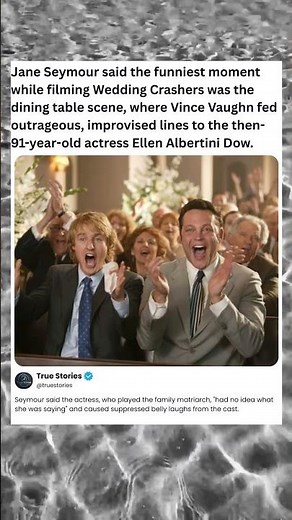 Jane Seymour said the funniest moment while filmning Wedding Crashers was the dining table scene