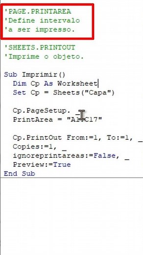 Imprimir tabela com simples código VBA ( Excel PrintArea e PrintOut )