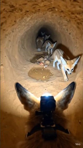 Inside a Fennec Fox Burrow POV 😳 | Real Animal Camera #wildlife