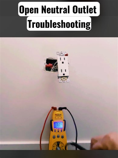 Open Neutral Outlet Troubleshooting #1 #electrician #electric #diy #fyp #foruyou
