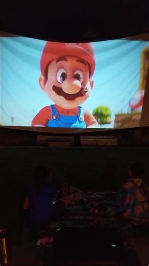 Backyard movie nights just hit different with this setup #familyfun #movienight #mario
