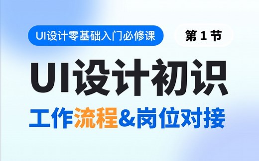 【UI零基础入门】第1节：UI设计师工作流程&岗位对接