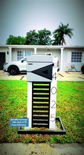 @mailboxestogo 📲786-266-6710 Modern Mailboxes Not only do we have excellent prices and quality materials but our detailed craftsmanship sets us apart from others. Our modern mailboxes are made of 100% Aluminum. We have over 150 different designs! to choose from. No obligation free estimates 📲786-266-6710. We also speak spanish. #mailboxestogo #modernmailboxes #miamimodernmailboxes #mailboxes #mailbox