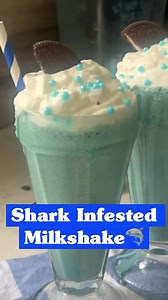 7.9K views · 17 reactions | SHARK INFESTED MILKSHAKE. Perfect for shark week or a fun summer dessert. Get the full recipe on the blog. Link in profile @ Kid Friendly Things To Do #funfoodforkids #sharkweek #milkshake #summervibes | Kid Friendly Things To Do | Facebook