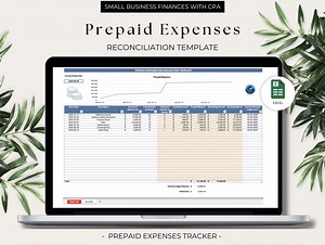 Prepaid Expenses Tracker Excel Template Reconciliation Bookkeeping Financial Management Business Tool Digital Download - Etsy