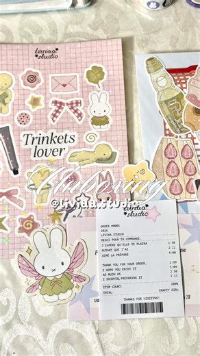 Unboxing from @liviaa.studio ⭐️ I really love the sticker sheets and her website is so beautiful!! I’m sharing a promo code with you until March 31st with the code THANKYOU10 you get 20% off your order 🤍 #journaling #journalcommunity #papeterie #stationerylover #stickers